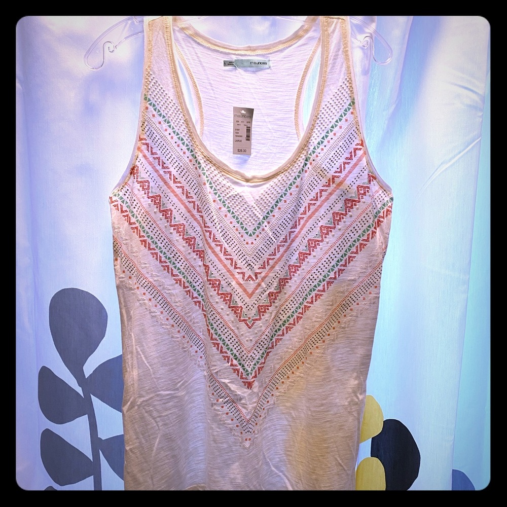 Aztec cream tank top